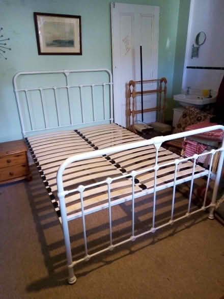 Photo of free White metal double bed (St Leonards Green TN38) #1