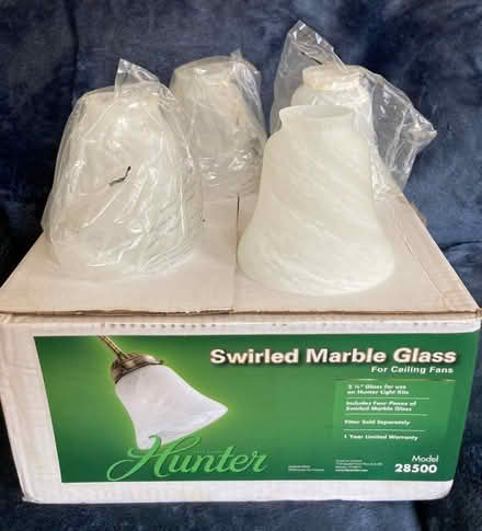 Photo of free 4 ceiling fan shades swirled glass (Fair Haven) #1