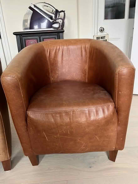 Photo of free 2 leather bucket chairs (Wimbledon SW19) #3