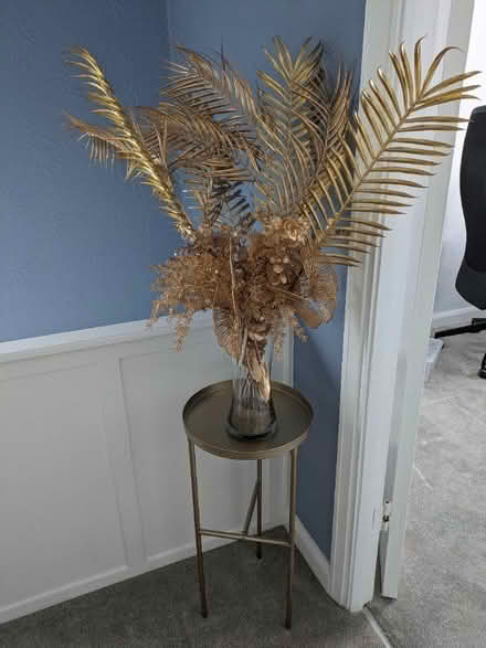 Photo of free Table, vase and golden leaves/flowers (Bramley LS13) #1