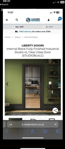 Photo of free Door new glass and wood black frame (Archway N19) #2