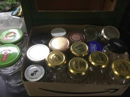 Photo of free Tray of lidded jam jars. (Poplars SG2) #1