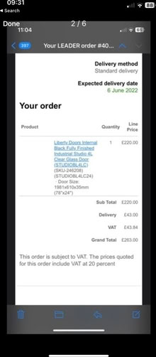 Photo of free Door new glass and wood black frame (Archway N19) #4