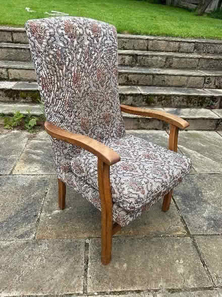 Photo of free Oak framed sturdy armchair (Matlock DE4) #1