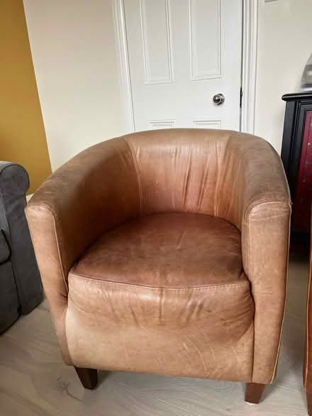 Photo of free 2 leather bucket chairs (Wimbledon SW19) #2