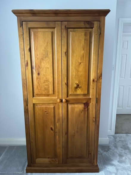 Photo of free Sturdy wooden wardrobe (Rhosrobin, Wrexham) #1