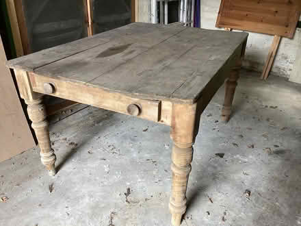 Photo of free V old pine table with drawer (Cambridge CB2) #1
