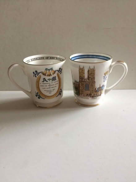 Photo of free i2 x Aynsley Bone China Royal Memorabilia Mugs (St James, South Elmham IP19) #1
