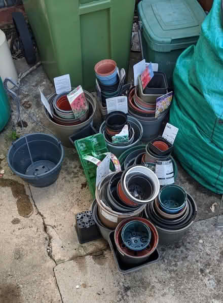 Photo of free Plastic plant pots, various sizes (Whaddon GL52) #1