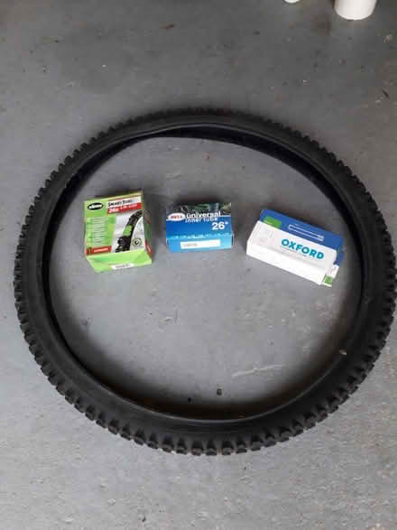Photo of free Hybrid bike tyre plus unused inner tubes (Narborough LE19) #1