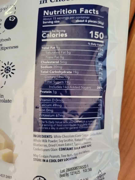 Photo of free 1 lb yogurt covered blueberries (Montgomery Village (Stedwick)) #2