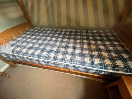 Photo of free Wooden bunk beds & single mattress (Over, Cambridgeshire) #3