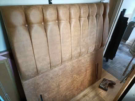 Photo of free Suede Double Bed Headboard (Kiveton S26) #1