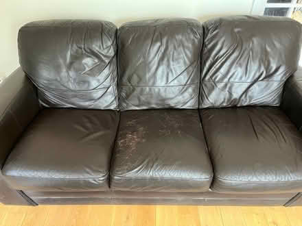 Photo of free 3 Seater Chocolate Brown Leather Sofa (Corner Hall HP2) #3