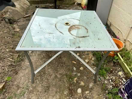 Photo of free Glass top garden table (Rochester, ME1) #1