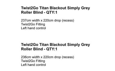 Photo of free Twist2Go Titan Blackout Simply Grey Roller Blinds (ME9) #1