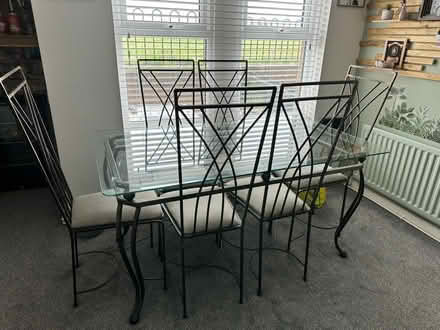 Photo of free Metal & glass dining table 5 chairs (NE5 Cowgate) #2