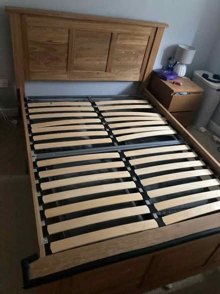 Photo of free Double wooden bed frame (Wood Farm OX3) #1