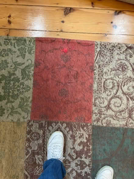 Photo of free John Lewis cotton rug, 234cm by 164cm, patchwork pattern (Norbiton KT2) #2