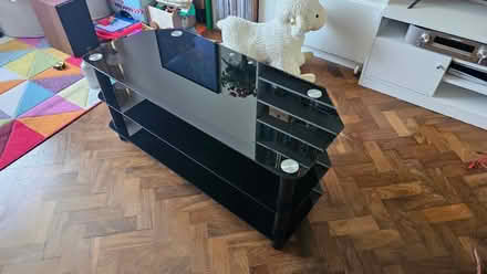 Photo of free Glass Black TV Bench (SW15 Putney Heath) #1