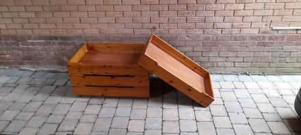 Photo of free 4 honey pine underbed draws. (Merridale WV3) #1