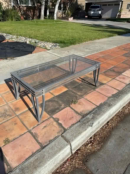 Photo of free Metal leg glass top coffee table (95125) #1