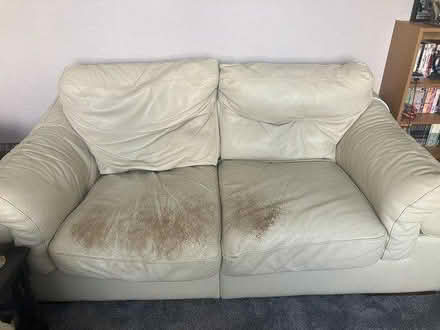 Photo of free 3 Seater Cream Leather Sofa (Langley, Slough, SL3) #1