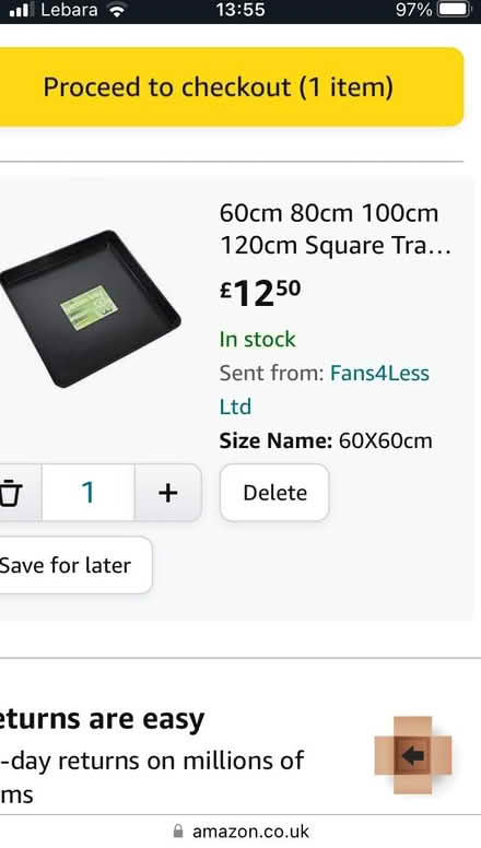 Photo of Plastic tray 60cm x 60cm (Sennen TR19) #1