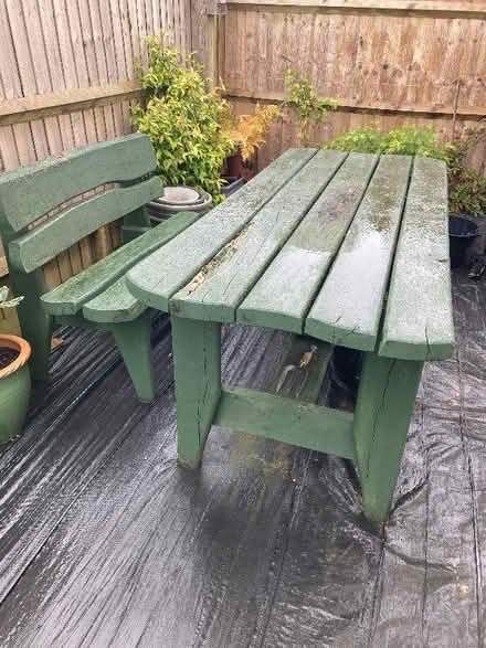 Photo of free Oak Garden Table and Two Benches (Graven Hill Depot OX25) #1