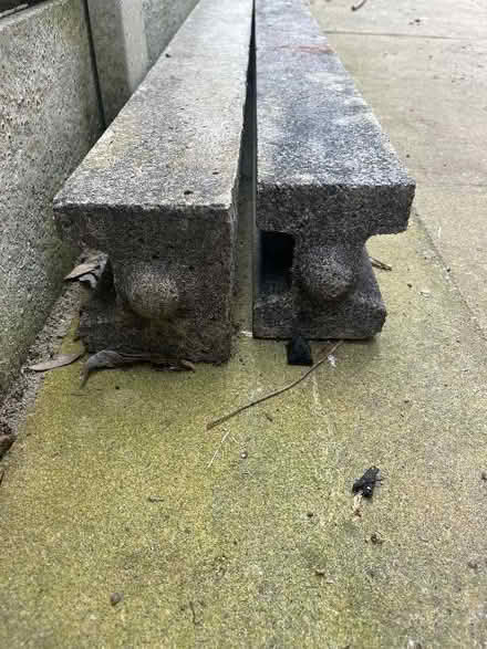 Photo of free Two concrete fence posts - one H shape and one ‘end’ shape (Gorse Hill M16) #1