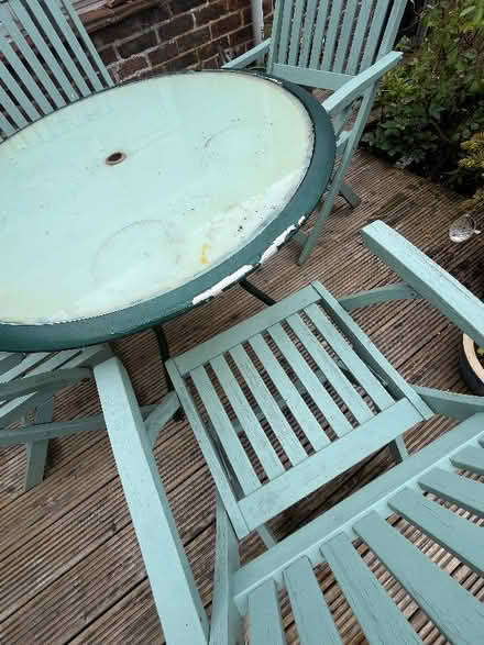 Photo of free Garden table and four folding chairs (Purbrook PO7) #2