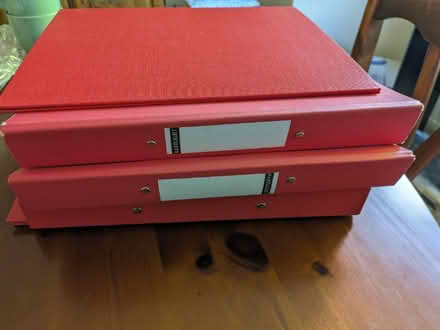 Photo of free 6 Red Ring Binders (Sharmans Cross B91) #1