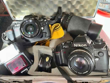 Photo of free Nikon 35mm Film Cameras + Lenses (Stanford in the Vale SN7) #1