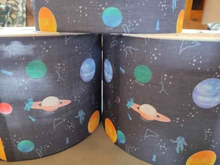 Photo of free Ceiling light shades x 3 space theme (Swarkestone Stop DE73) #3