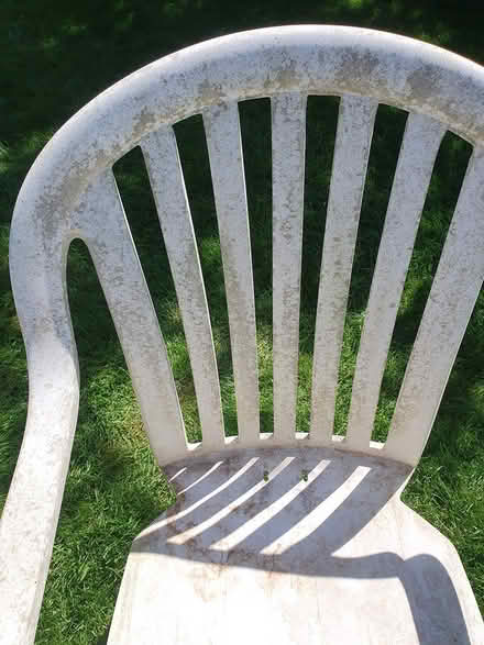 Photo of free 4 stackable allotment chairs (Merrow GU4) #3