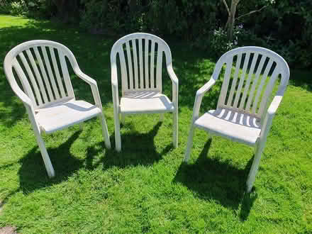 Photo of free 4 stackable allotment chairs (Merrow GU4) #1