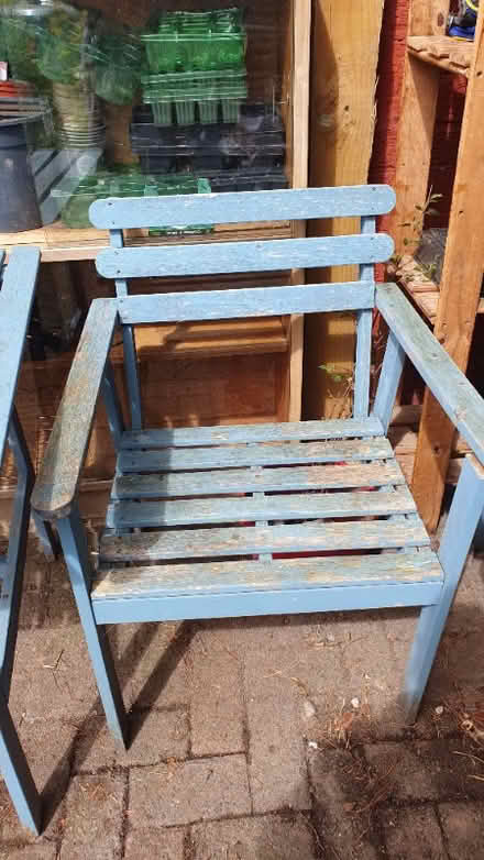 Photo of free Wood garden table and 4 chairs. (Penrith CA11) #2