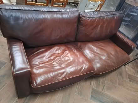 Photo of free 2 piece leather sofa set (NW10) #2