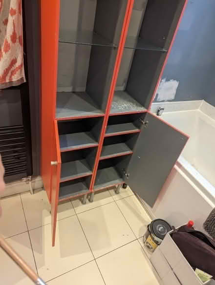 Photo of free Pair of tall bathroom cabinets (Moorside M27) #1