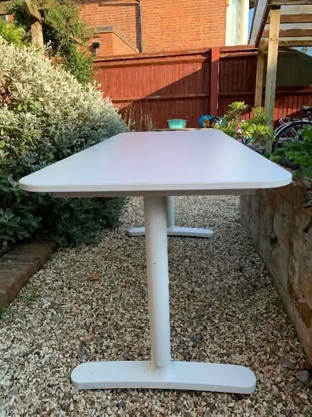Photo of free White laminate desk 1400 x 600mm (Palmer Park RG1) #3