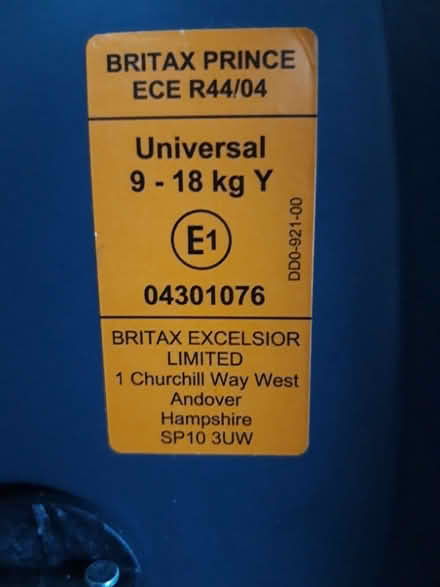 Photo of free Child Car Seat (Great Baddow CM2) #2