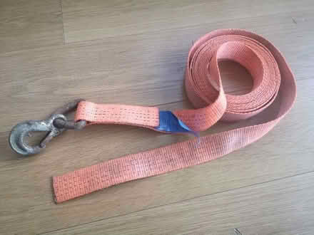 Photo of free Strong orange webbing lashing strap with hook (Craiglockhart EH14) #1