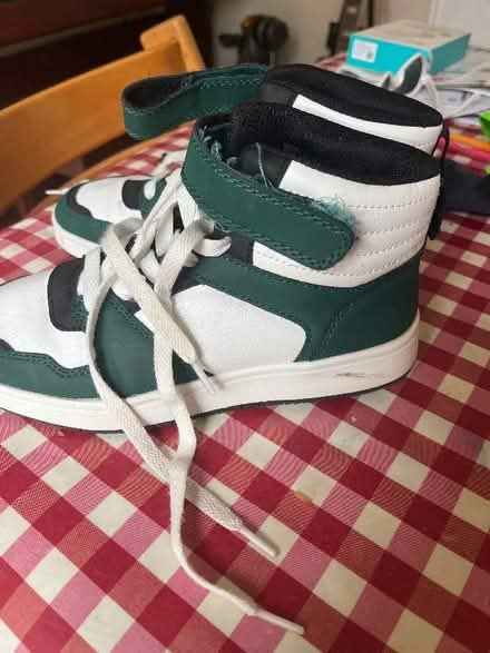 Photo of free Green, black and white hi-top trainers, size 3.5 (36) (Emscote Mill CV34) #2