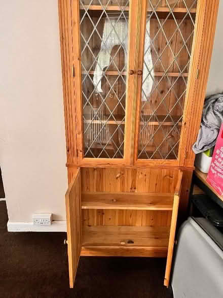 Photo of free Solid Pine Glass Display Cabinet (Whitehawk BN2) #3
