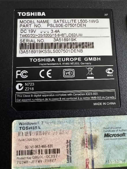 Photo of free Toshiba Satellite Laptop - No Charger (Chirton NE29) #2