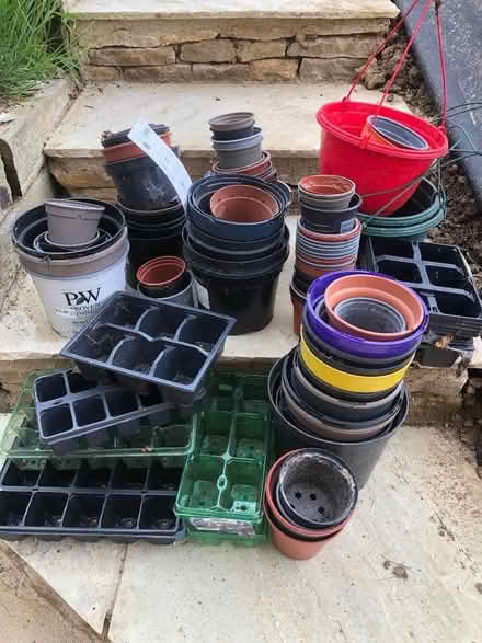 Photo of free Assortment of pots and seed modules/trays (Stroud GL5) #1