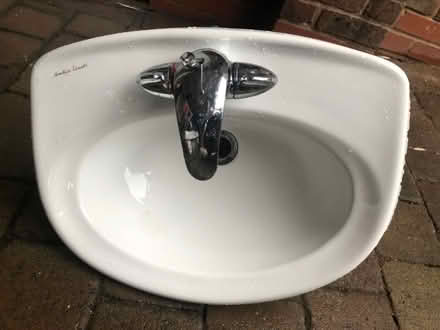 Photo of free White Armitage Shanks ceramic sink with chrome tap (Wimbledon Village SW19) #1