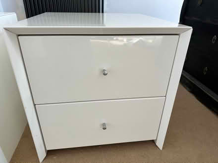 Photo of free 2 white bedside cabinets (Burton green) #2
