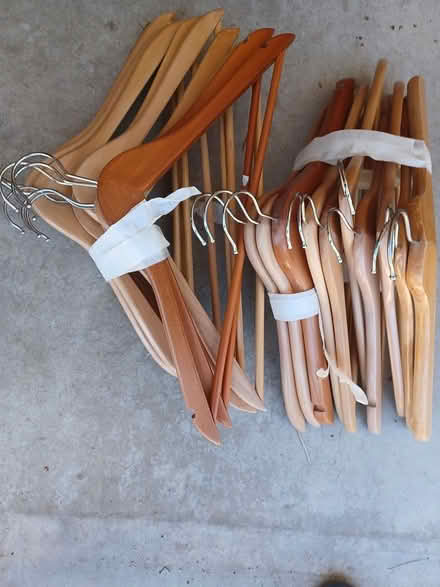 Photo of free 20 wooden hangers (Golf & Waukegan) #1