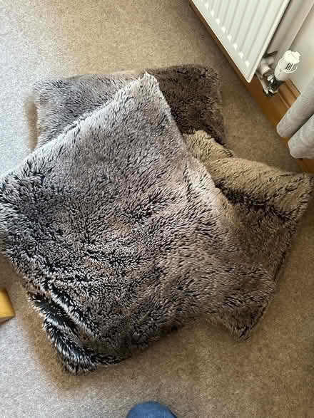 Photo of free John Lewis Faux Fur Cushions (Sunnyhurst, Darwen (BB3)) #1